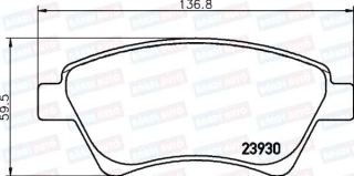 MINTEX MDB2327 Predné brzdové platničky